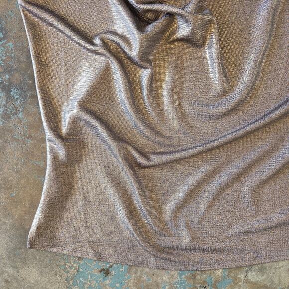 Brochu Walker The Nova Top Size S Bronze Liquid Metallic Cowl Neck Sleeveless - Picture 4 of 12